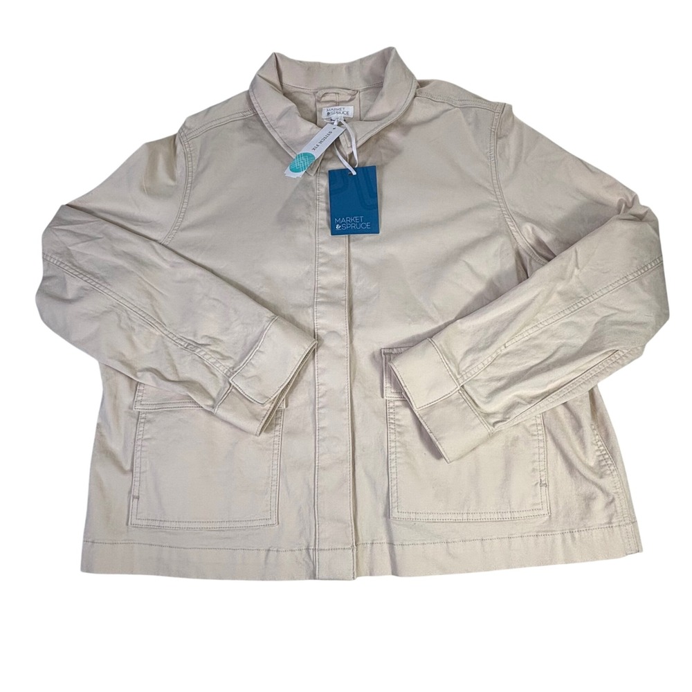 Market & Spruce Nino Lightweight Cargo Jacket Beige XXL Stitch Fix Utility New